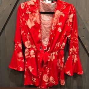 Red Floral Romper from FASHION NOVA